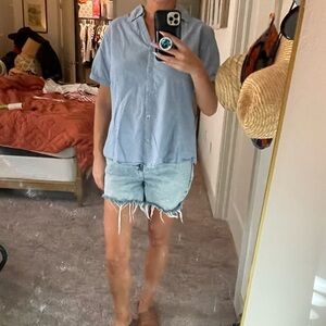 Basic Editions Light Blue Women's Button-Down Shirt